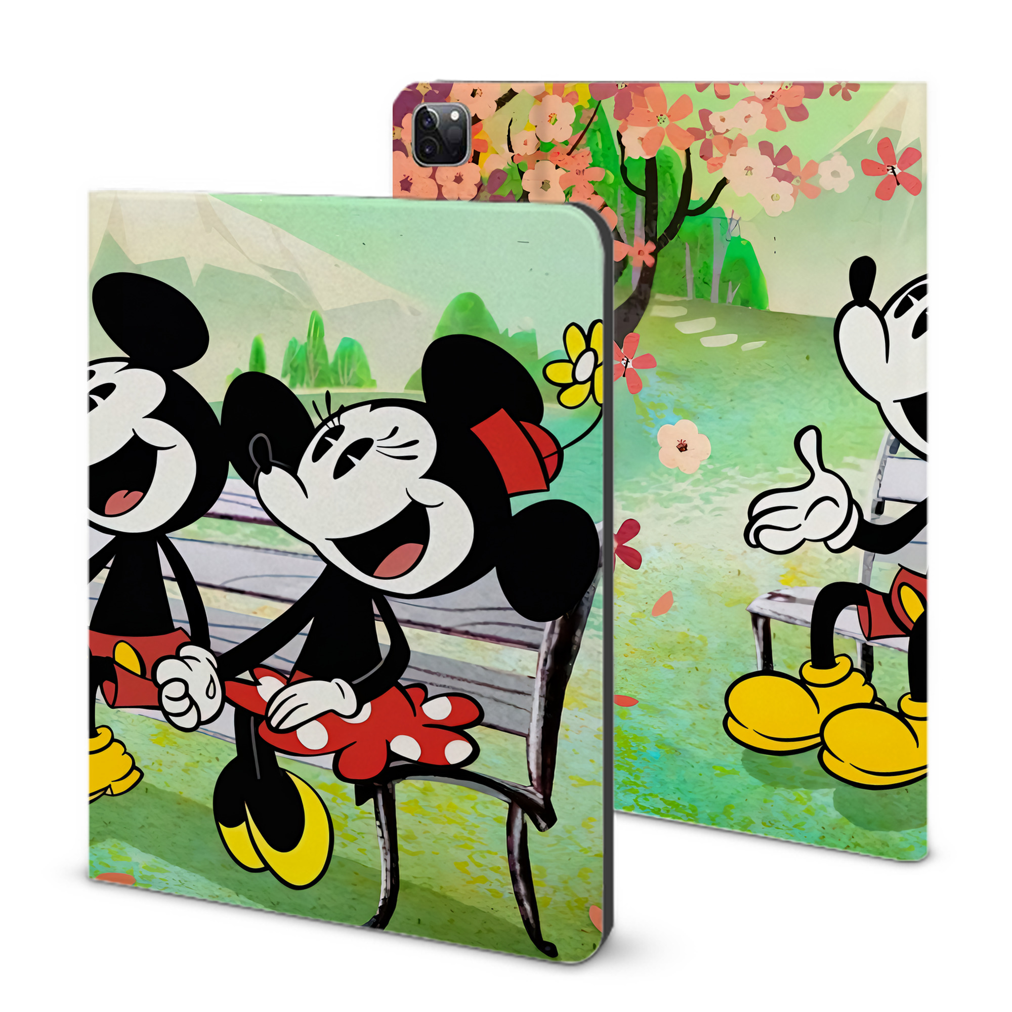 （画像用） ミッキーマウス Mickey Mouse IPad ケース ブック型 PUレザー TPU 耐衝撃 軽量 薄型 ペン収納なし 全面保護 IPad 各モデル対応